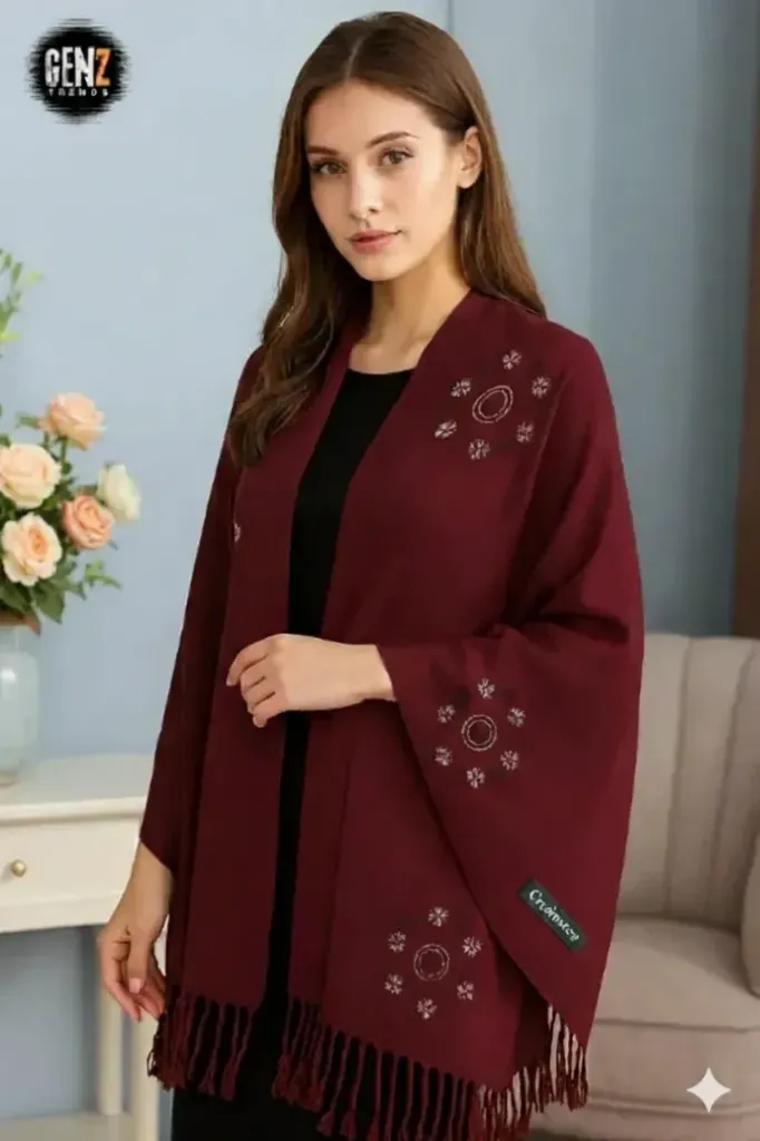 Women Warm Winter PRINTED ( Pashmina Wool )
  (mehroon) GZ-SH4008