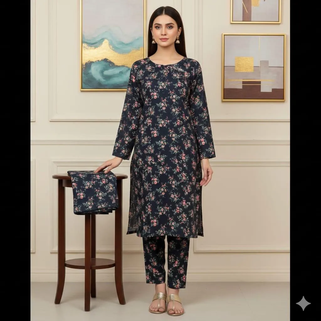 2 Pcs Unstitched Digital Print Suit GZL-S3001