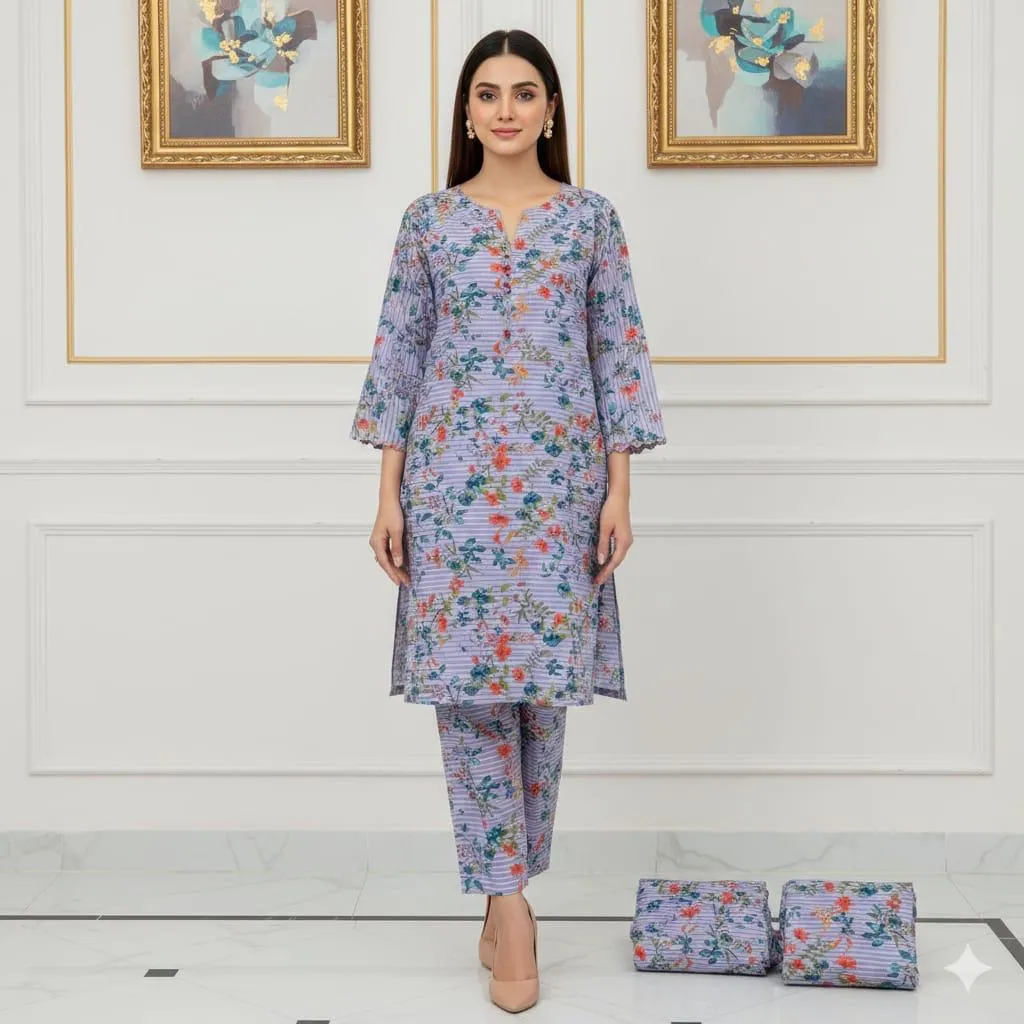 2 Pcs Unstitched Digital Print Suit GZL-S3003
