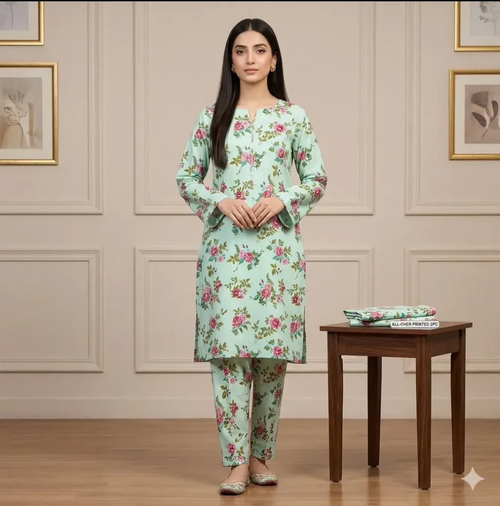 2 Pcs Unstitched Digital Print Suit gzl-s3024