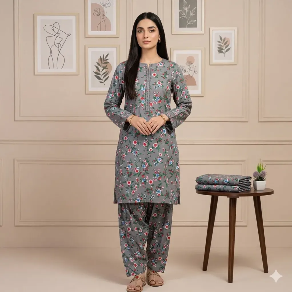 2 Pcs Unstitched Digital Print Suit GZL-S3028