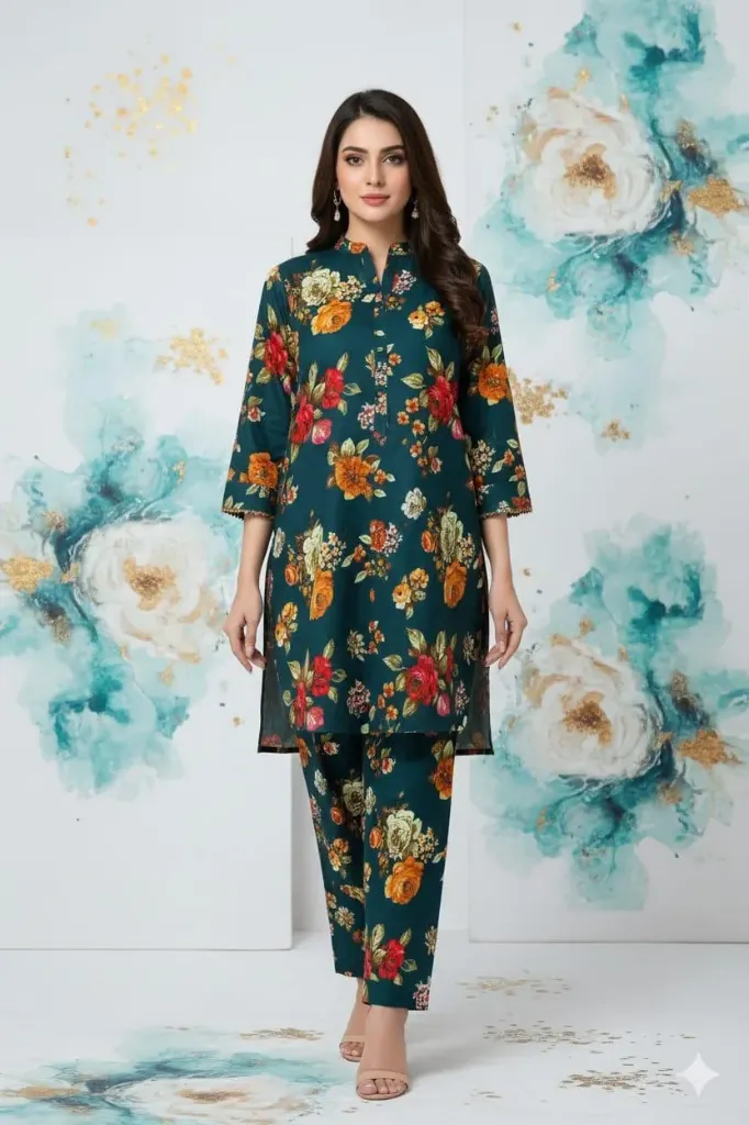 2 Pcs Unstitched Digital Print Suit gzl-s3009